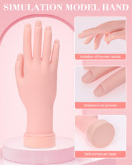Difenni: dedos flexibles en la mano de práctica para mejorar su técnica de arte de uñas.