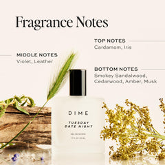 DIME Perfume con notas de salida: cardamomo e iris para inicio vibrante
