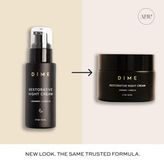 DIME crema nocturna restauradora con dosificador: ceramidas que fortalecen la barrera y la hidratación.