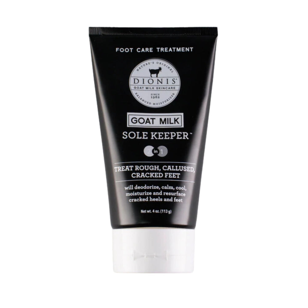 Dionis Sole Keeper frasco 4oz para hidratación profunda de pies.