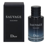 Frasco frontal de Dior Sauvage, fragancia duradera para uso diario.