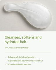 Divi Champú Hidratante: espuma cremosa que facilita un lavado suave.