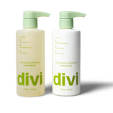 Divi champú volumen, botella visible, aporta cuerpo ligero para cabellos finos.