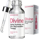 Divine Derriere botella de exfoliante químico al 70% para uso en casa.