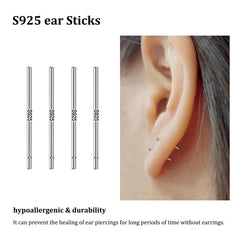 DJCIW aretes S925 para cuidado suave tras perforación