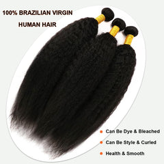 DJFG kinky straight bundles 20 inch weft closeup demonstrates fullness and bounce