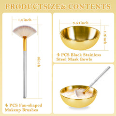 DLUGOPIS brochas faciales doradas, cerdas suaves para aplicar mascarillas uniformemente.