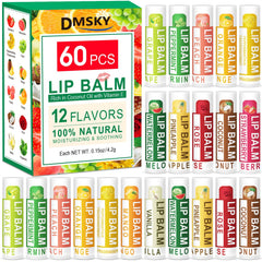 Bálsamo labial DMSKY, empaque de 60 unidades para regalo y uso diario.