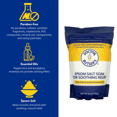 Doctor Butler’s Sels d’Epsom pour postpartum, douceur et récupération lors du bain.