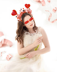 Dolkoic gafas corazón rojas, estilo llamativo para fiestas y fotos.