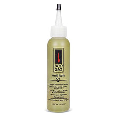 Doo Gro Aceite de Crecimiento Anticomezón, vista superior de la botella, calma la comezón