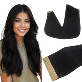 Extensiones DOORES Remy jet negro de 20 pulgadas para look natural