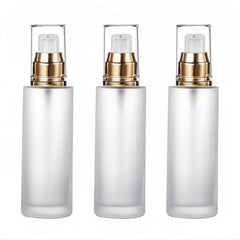 Doromy botellas de vidrio esmerilado con bomba 60 ml para cosméticos.