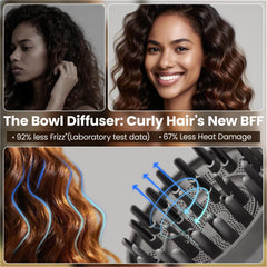Difusor grande Dotspun para Airwrap: flujo suave que realza ondas naturales.