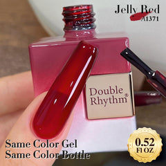 Double Rhythm gel burgundy, brillo intenso al curar con lámpara UV/LED