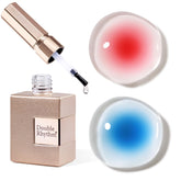 Double Rhythm blooming gel muestra efecto acuarela en la botella para decoración creativa.