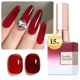 Double Rhythm esmlate gel Burdeos oscuro para uñas con acabado brillante