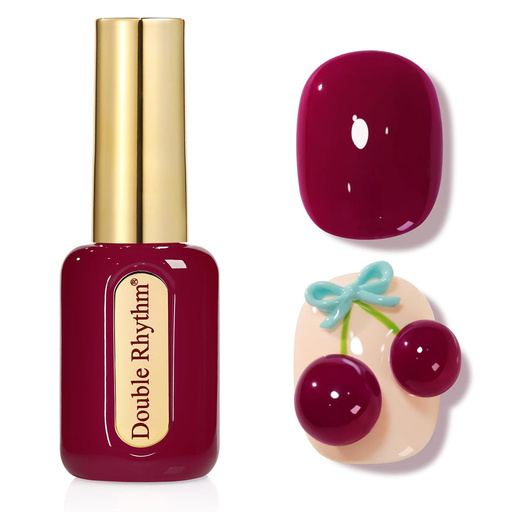 Double Rhythm gel-polish, frasco dorado de 15 ml para uñas naturales.