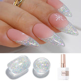 Double Rhythm Esmalte Gel Glitter: botella clara con brillo intenso para uñas