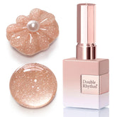 Double Rhythm esmalte gel glitter rosa suave; para uñas con brillo duradero.