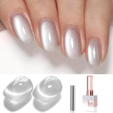 Double Rhythm esmalte gel ojo de gato 15 ml, base translúcida con brillo suave para uñas.