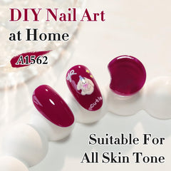Double Rhythm gel-polish, tono púrpura-rojo C1562 para uñas.