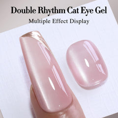 Double Rhythm Gel hologografico muestra destellos brillantes con movimiento.