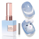 Gel ojo de gato Double Rhythm azul sirena con imán para uñas brillantes