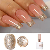Double Rhythm gel uñas brillos 15ml para acabado luminoso y duradero.