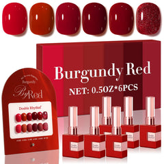 Double Rhythm, juego gel 6 piezas 15 ml para uñas lisas y brillantes.