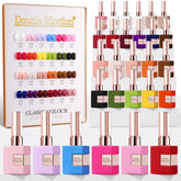Double Rhythm kit vernis gel 28 pièces, couleur identique, pratique pour le rangement.