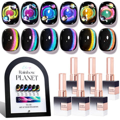 Double Rhythm set esmalte gel ojo de gato en botella uniforme, brillo duradero para uñas