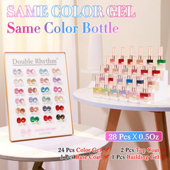 Kit œil-de-chat Double Rhythm, 28 pièces, base et top inclus.
