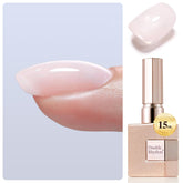 Botella Double Rhythm gel 8-en-1 para resistencia y estructura duradera en uñas.