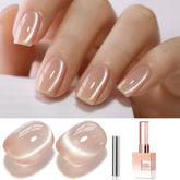 Double Rhythm esmalte gel ojo de gato con imán para efectos dinámicos.