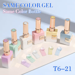 Doublerhythm esmalte gel verde en botella, tono fresco para looks veraniegos