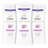 Dove Advanced Care bâton nenuphar-sakura, flacon visuel avec parfum délicat et fraîcheur durable.