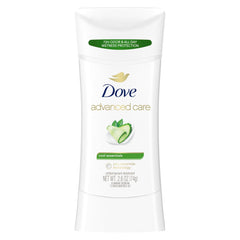 Dove Advanced Care Desodorante Stick, cuidado suave para axilas con fragancia fresca.