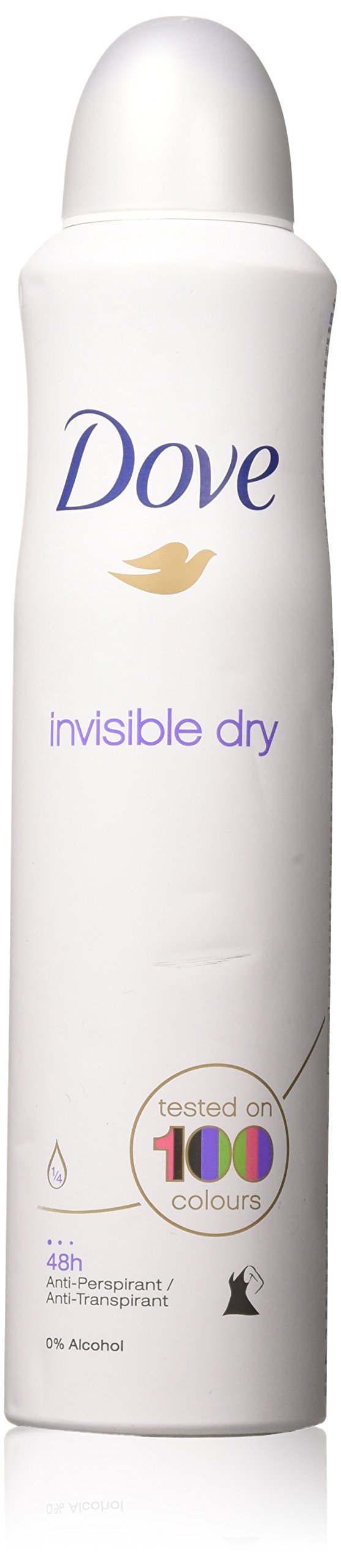 Dove antitranspirante spray, botella de 250 ml, sensación fresca.