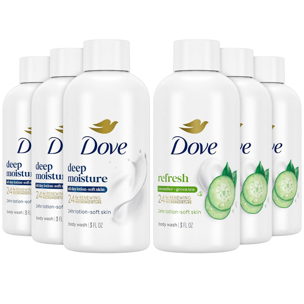 Pack viaje de Dove Baño Corporal con 6 unidades para cuidado diario en movimiento