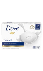 Dove barra jabón hidratante 16 barras, hidratación suave para uso diario.