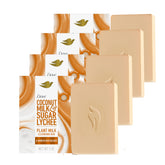 Dove barra leche vegetal coco lychee, limpieza suave para la piel.