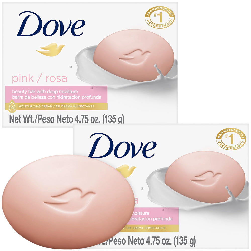 Dove barra rosada, dos paquetes para cuidado diario práctico.