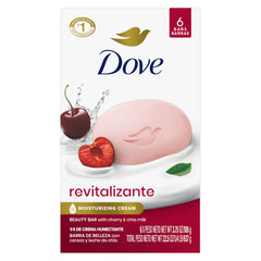 Dove Beauty Bar Cherry and Chia Milk lather for moisturizing cleanse.