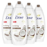 La botella Dove con coco y cacao ofrece limpieza suave y lujosa.