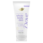 Dove crema desodorante corporal sin aluminio en envase práctico para uso diario.