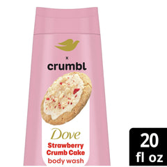 Dove Crumbl exfoliante corporal, gránulos suaves y fragancia fresa.
