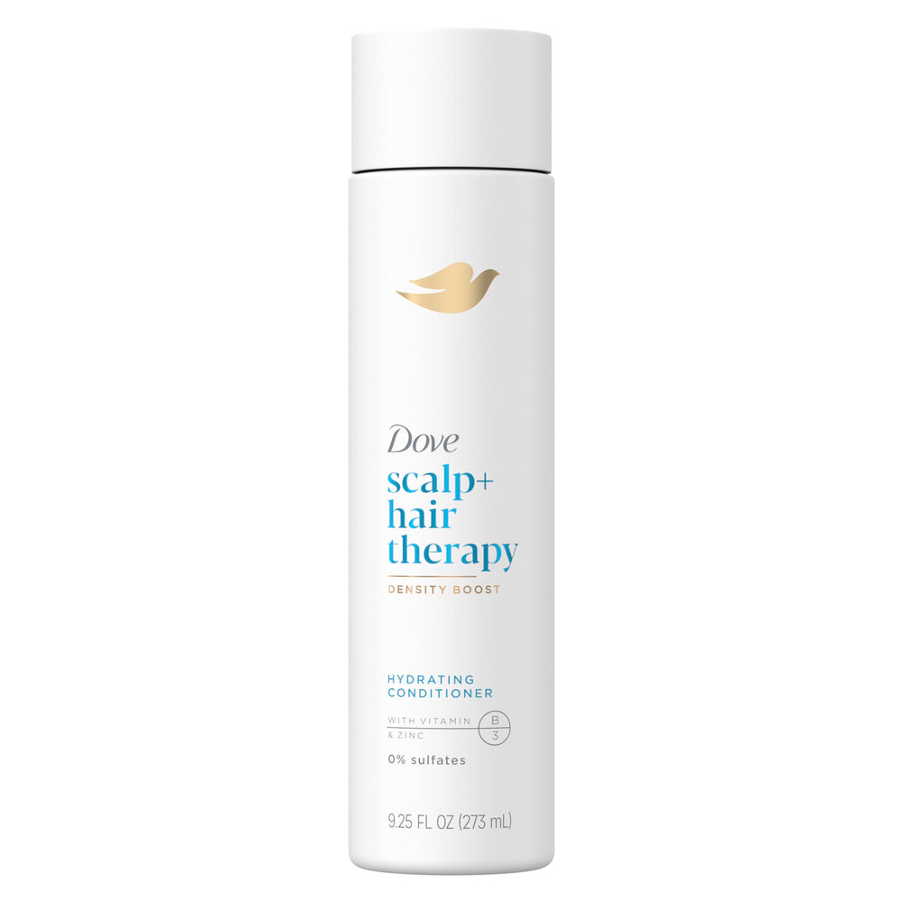 Acondicionador Dove Density Boost en botella, hidratación suave para cabello seco.