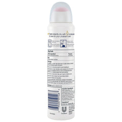 Dove desodorante aerosol seco, lata de 107 g para uso diario.
