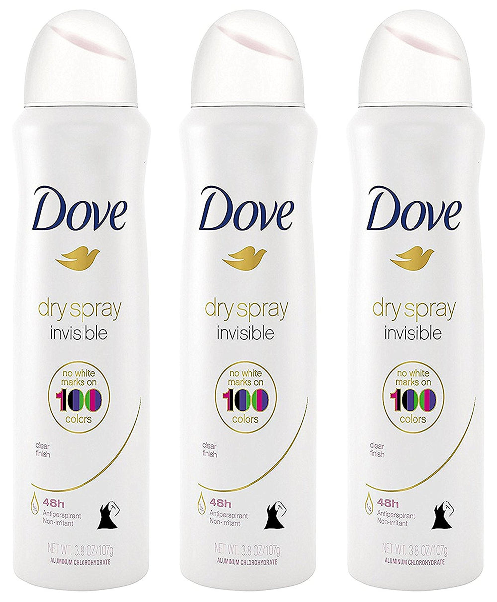 Dove desodorante aerosol seco invisible, evita manchas en la ropa.